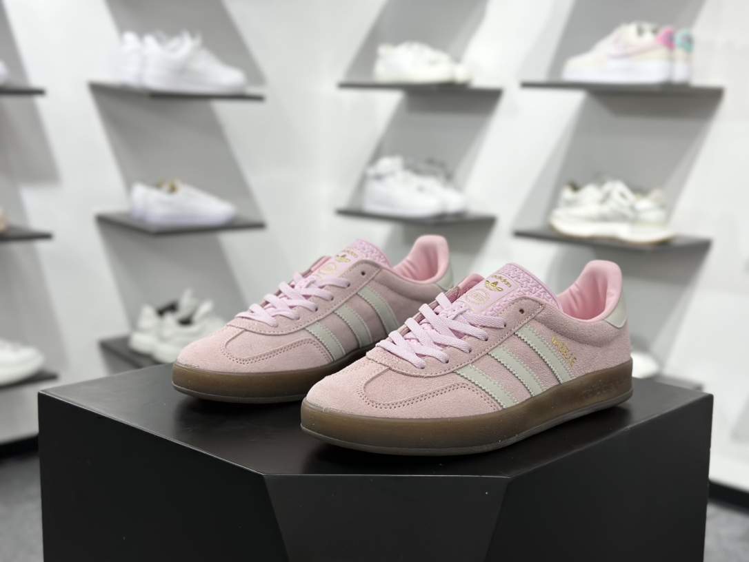 160 AD Originals Gazelle Indoor 粉色 三叶草复古休闲运动板鞋   JI2716
