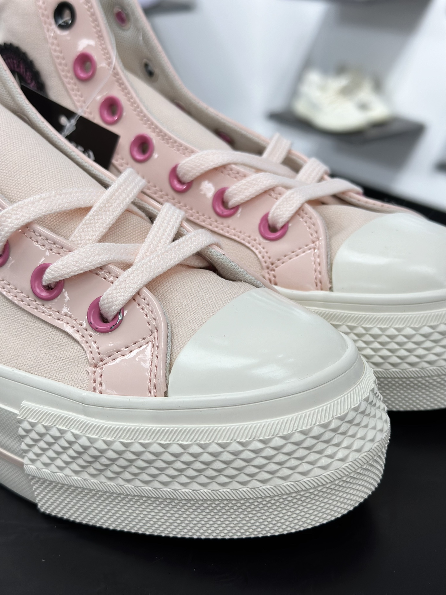 140 Converse All star lift 增高粉黑  匡威官方新款 防滑耐磨厚底帆布鞋 A14825C