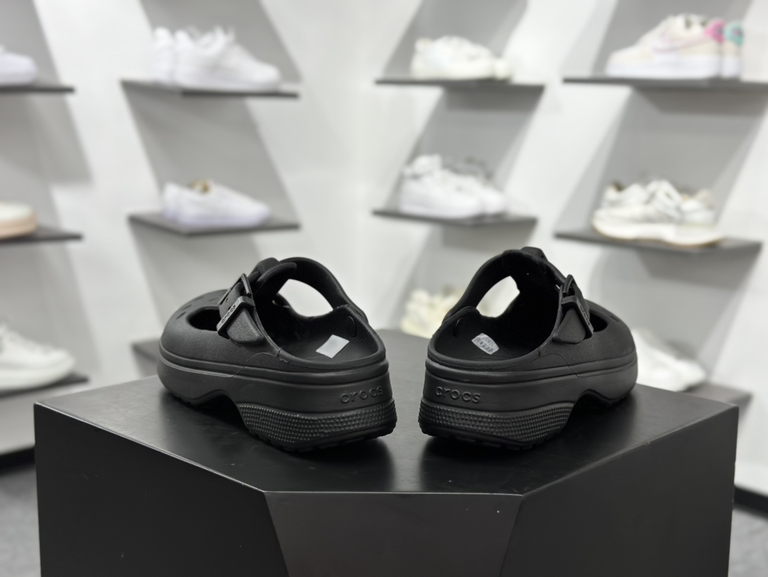 120 Crocs 卡骆驰 EVA 3.5cm 玛丽珍 洞洞鞋 女款 黑色  210581-001