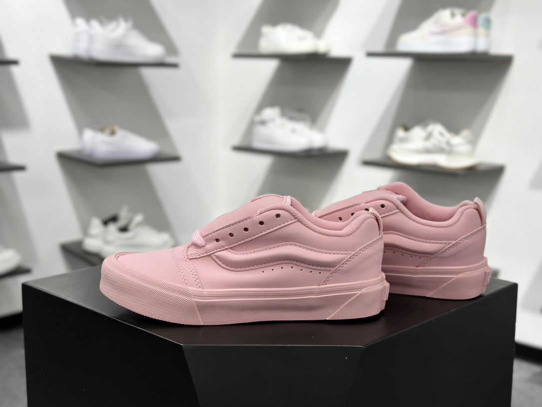 140 Vans Knu Skool 粉色 万斯低帮复古休闲胖胖面包鞋
