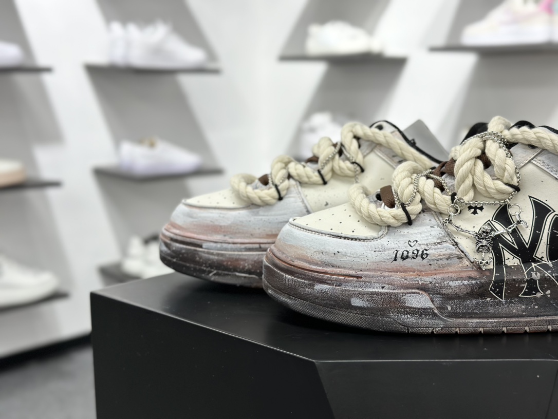 280 MLB Chunky Liner PU “沙漠丧鸦” 哥特风 涂鸦做旧骷髅 防滑减震耐磨低帮 3ASXCA51N