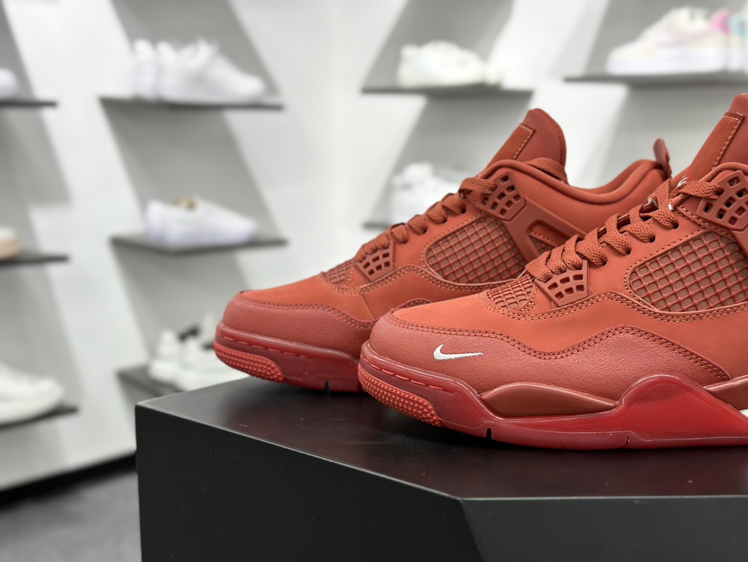 260 Nigel Sylvester x Nike Air Jordan 4 ”Brick by Brick”迈克尔·乔丹AJ4代中帮篮球鞋“联名红橙” HF4340-800