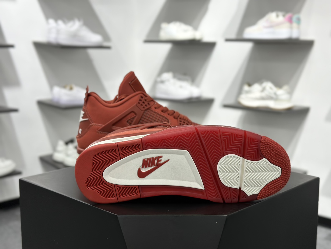 260 Nigel Sylvester x Nike Air Jordan 4 ”Brick by Brick”迈克尔·乔丹AJ4代中帮篮球鞋“联名红橙” HF4340-800