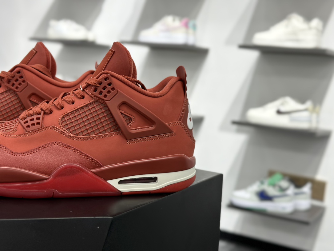 260 Nigel Sylvester x Nike Air Jordan 4 ”Brick by Brick”迈克尔·乔丹AJ4代中帮篮球鞋“联名红橙” HF4340-800