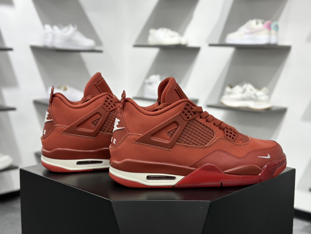 260 Nigel Sylvester x Nike Air Jordan 4 ”Brick by Brick”迈克尔·乔丹AJ4代中帮篮球鞋“联名红橙” HF4340-800