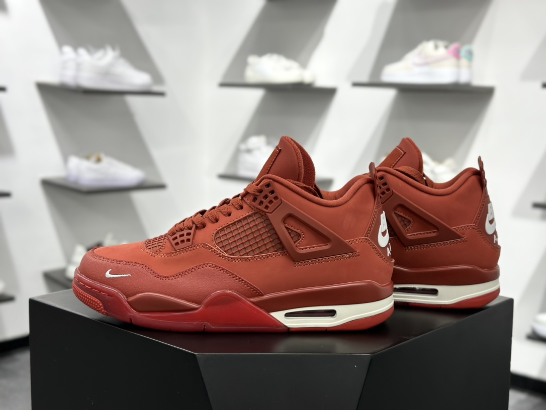 260 Nigel Sylvester x Nike Air Jordan 4 ”Brick by Brick”迈克尔·乔丹AJ4代中帮篮球鞋“联名红橙” HF4340-800