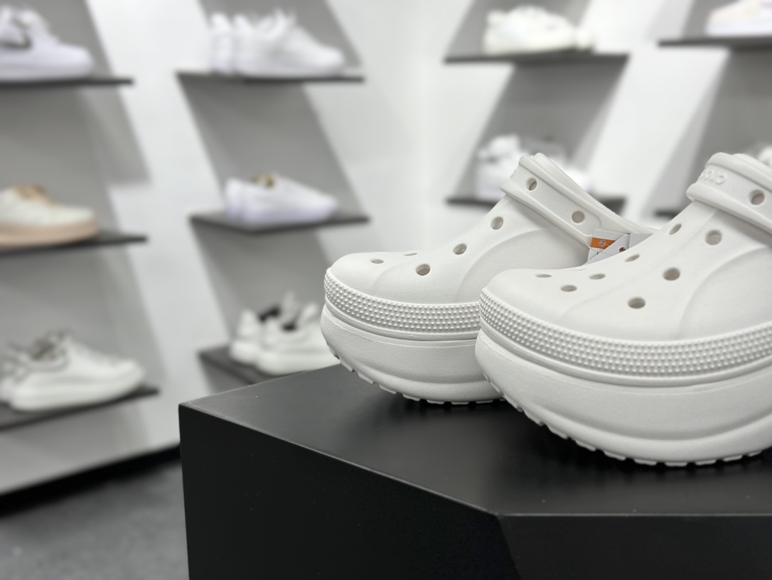 130 Crocs 卡骆驰 bella clog EVA 舒适百搭 贝拉 洞洞鞋 女款 白色  210062-100