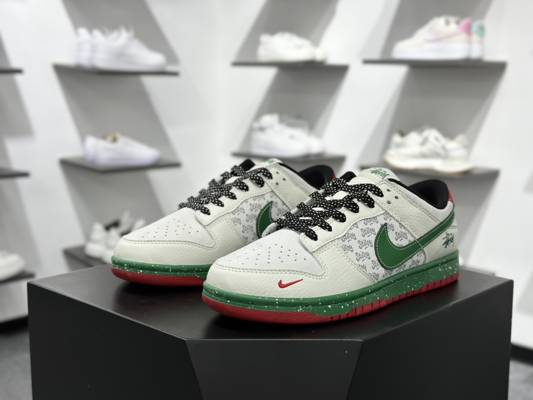 280 Nike SB Dunk Low x Stussy 白绿红小钩满天星 SC9207-406