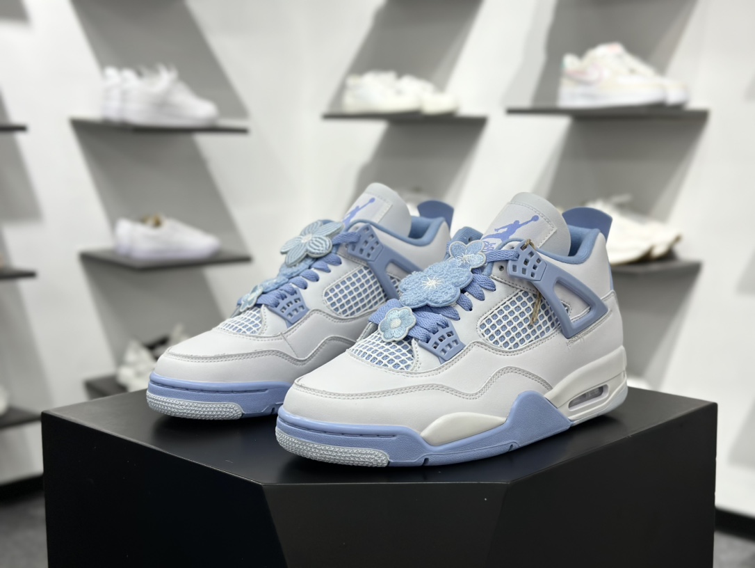 240 Air Jordan 4 Retro Low ”ALUMINUM” 白蓝  HV0823-100
