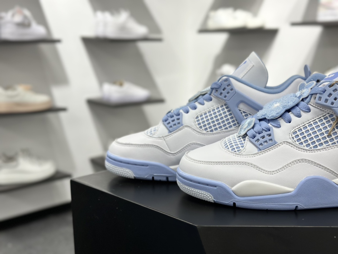 240 Air Jordan 4 Retro Low ”ALUMINUM” 白蓝  HV0823-100