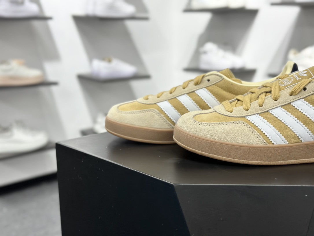 160 adidas Originals Gazelle INdoor 黄棕 三叶草休闲防滑耐磨低帮板鞋 JI3523
