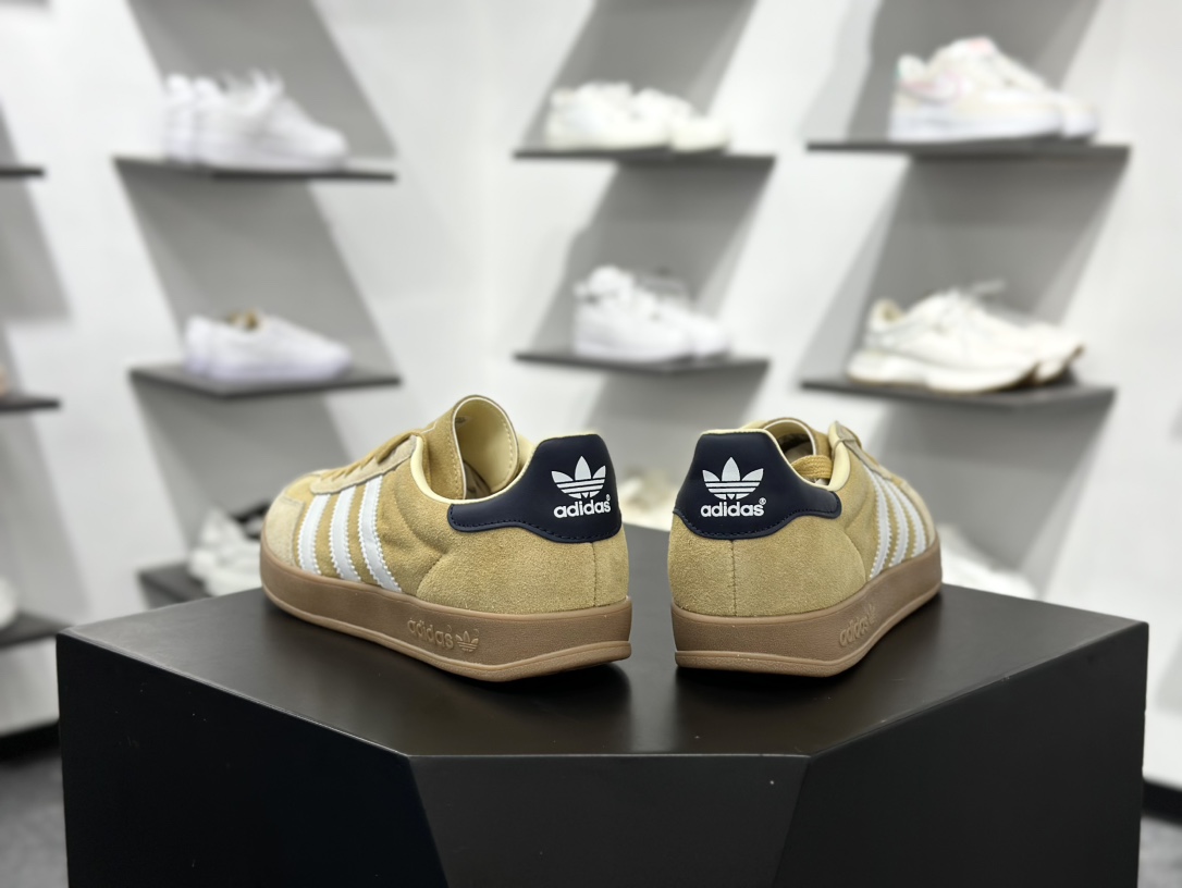 160 adidas Originals Gazelle INdoor 黄棕 三叶草休闲防滑耐磨低帮板鞋 JI3523