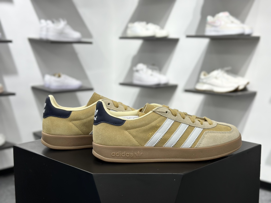 160 adidas Originals Gazelle INdoor 黄棕 三叶草休闲防滑耐磨低帮板鞋 JI3523
