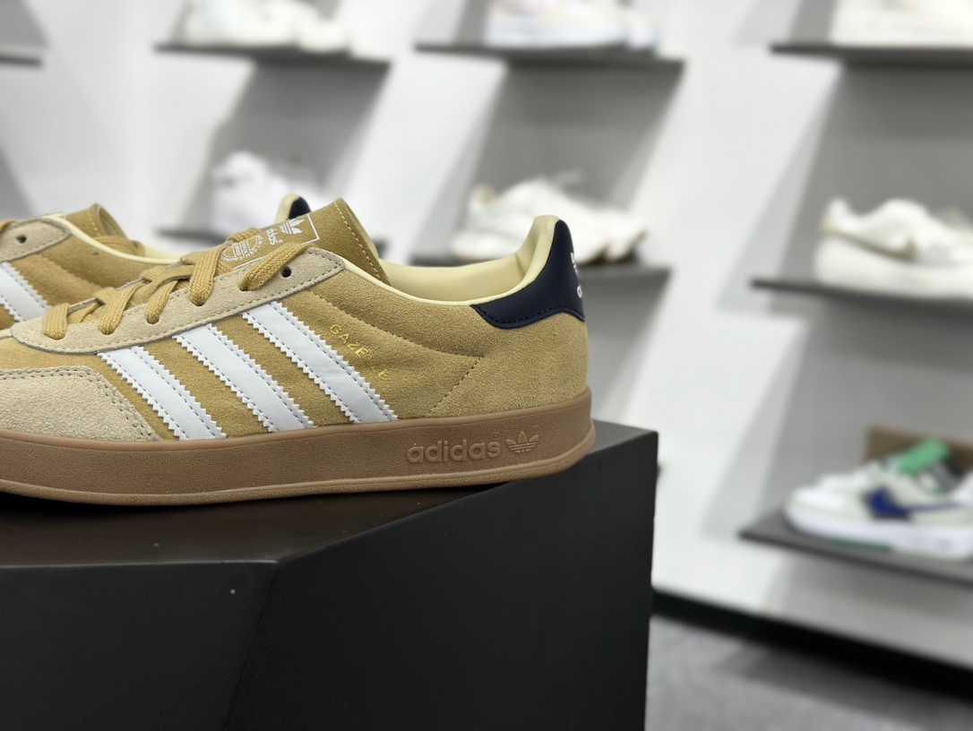160 adidas Originals Gazelle INdoor 黄棕 三叶草休闲防滑耐磨低帮板鞋 JI3523