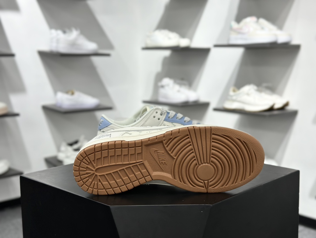 280 Nike SB Dunk Low 斯图西联名 双拼黑蓝 周年高端定制 低帮休闲板鞋 ZH2598-225