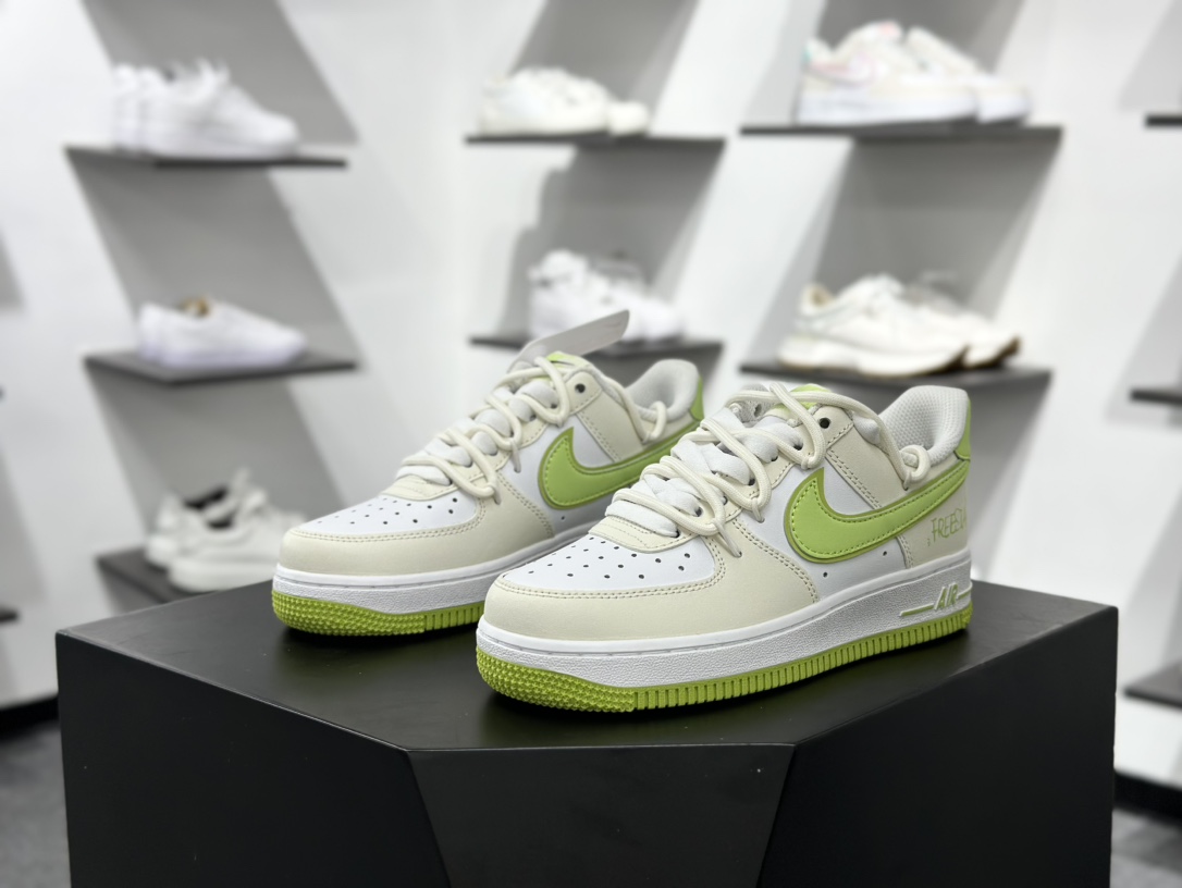 260 Nike Air Force 1 Low 07 春意盎然 白绿绑带  YY2023-315