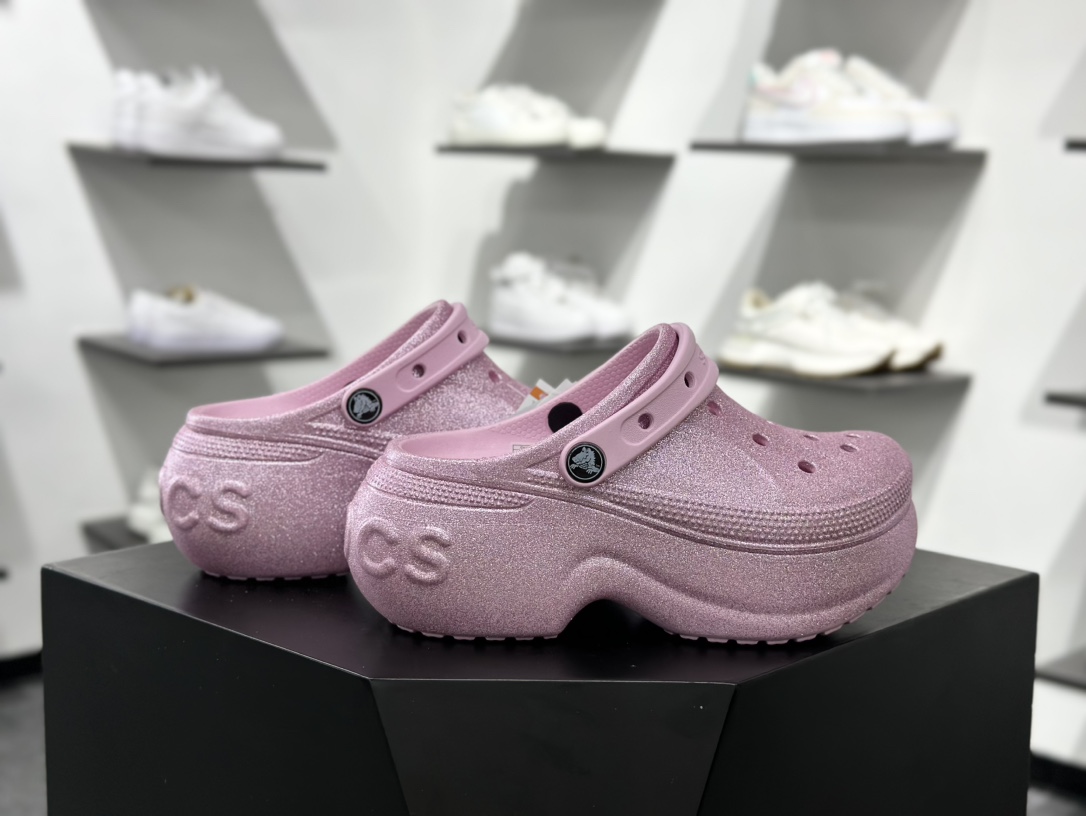 170 Crocs卡骆驰 bella clog EVA 舒适百搭 贝拉 联名 洞洞鞋 女款 石英粉   210080-005