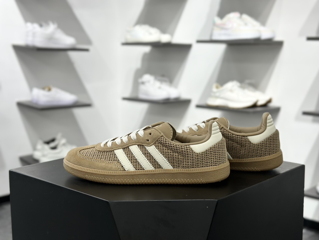 160 三叶草Adidas Originals Samba OG 桑巴舞系列绅士德训板鞋“摩卡松饼黄白生胶底” IG1379