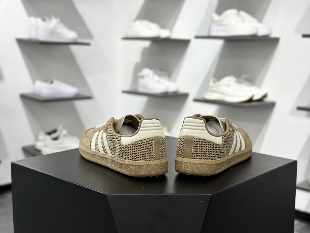 160 三叶草Adidas Originals Samba OG 桑巴舞系列绅士德训板鞋“摩卡松饼黄白生胶底” IG1379