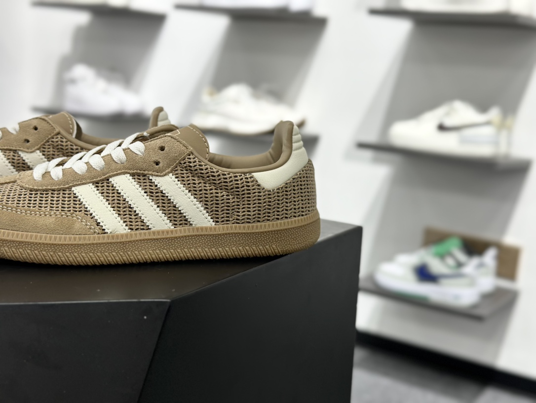 160 三叶草Adidas Originals Samba OG 桑巴舞系列绅士德训板鞋“摩卡松饼黄白生胶底” IG1379