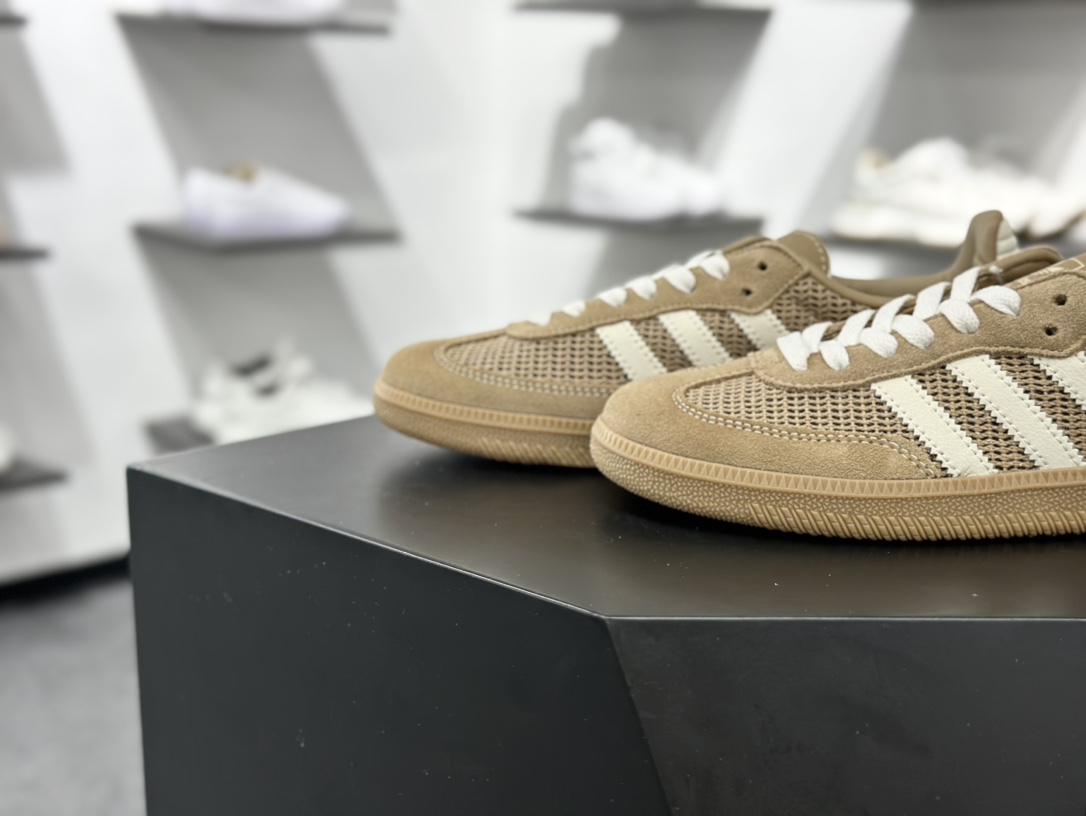 160 三叶草Adidas Originals Samba OG 桑巴舞系列绅士德训板鞋“摩卡松饼黄白生胶底” IG1379