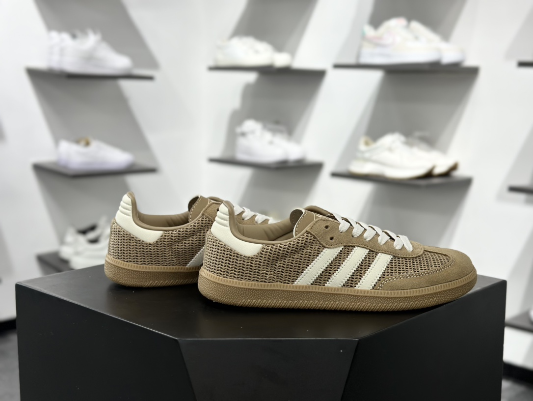 160 三叶草Adidas Originals Samba OG 桑巴舞系列绅士德训板鞋“摩卡松饼黄白生胶底” IG1379