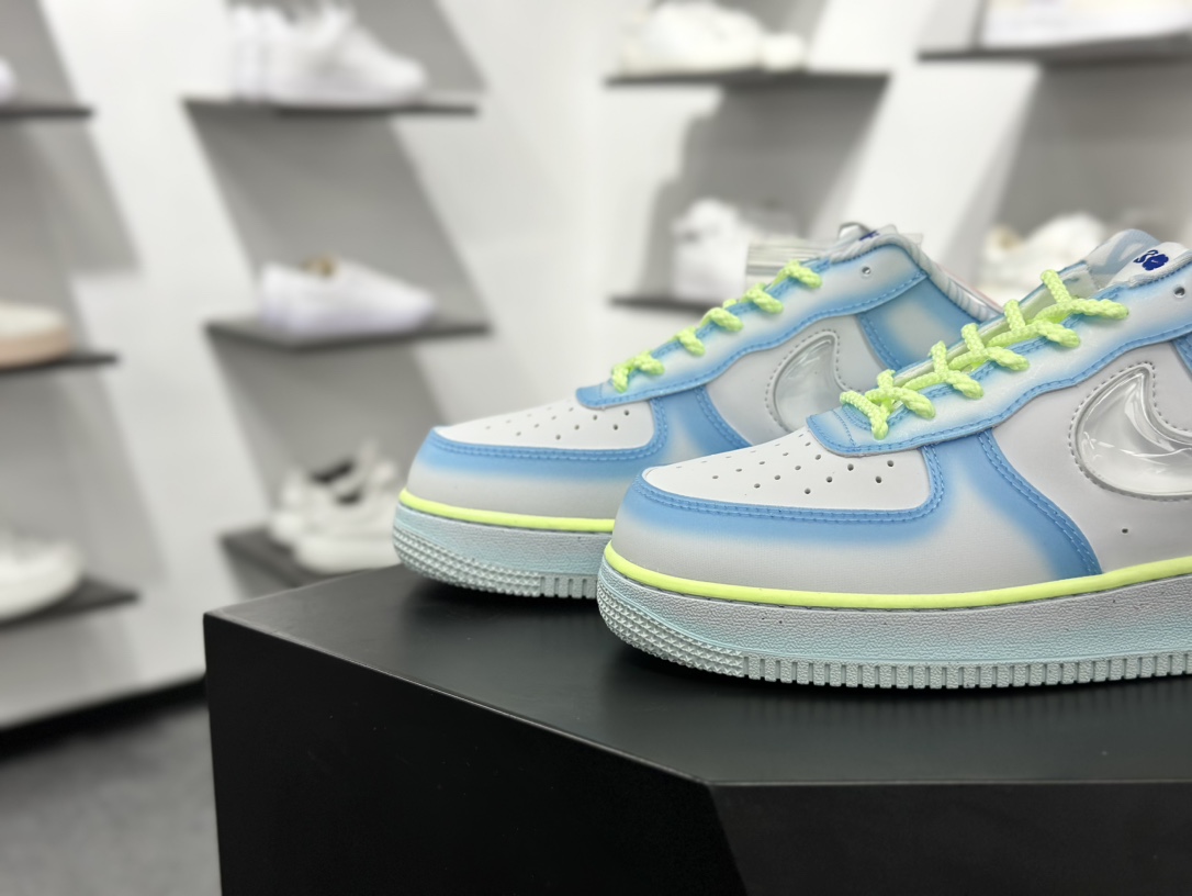 220 Nike Air Force 1 Low 07 x SWDC ”Psychic Blue” 白蓝绿  HJ4399-400