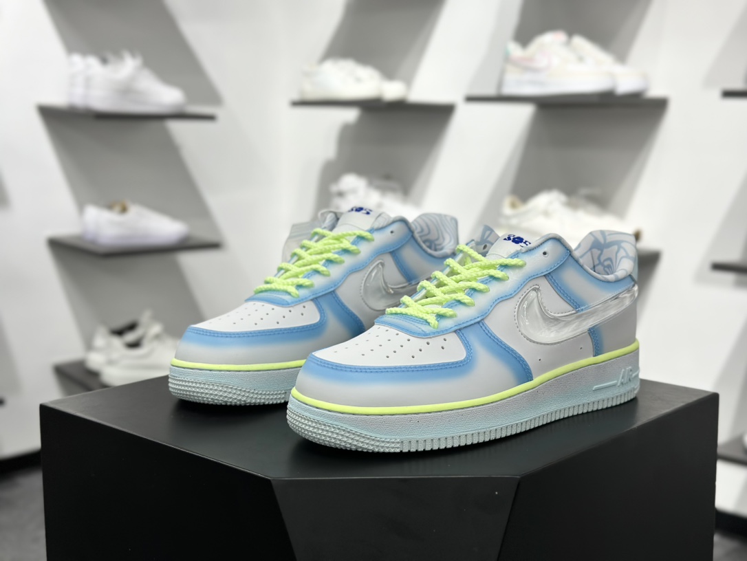 220 Nike Air Force 1 Low 07 x SWDC ”Psychic Blue” 白蓝绿  HJ4399-400