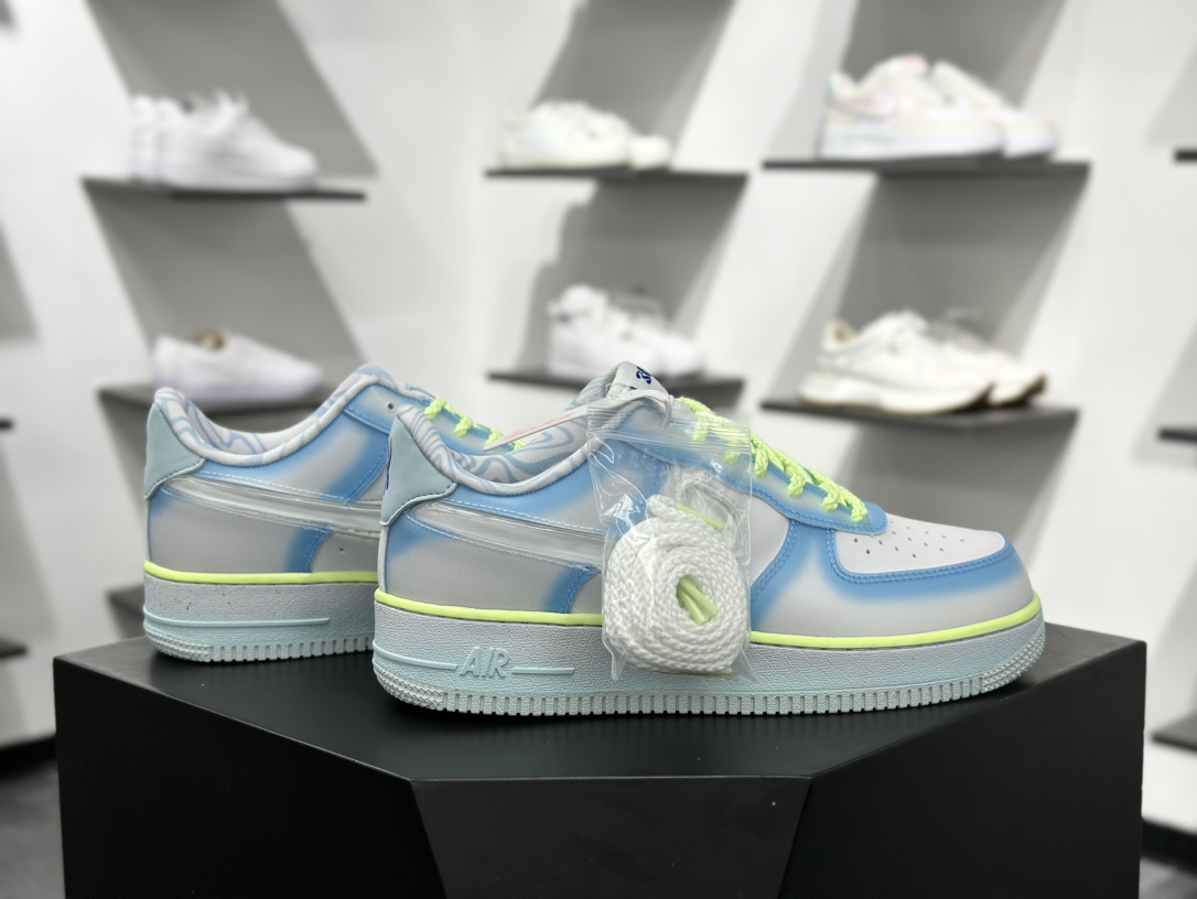 220 Nike Air Force 1 Low 07 x SWDC ”Psychic Blue” 白蓝绿  HJ4399-400