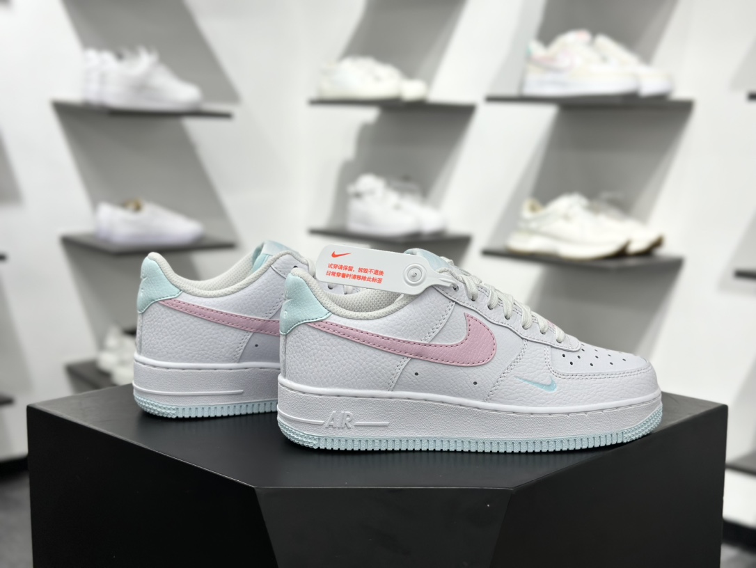 180 耐克Nike Air Force 1’07 Low”White/Pink”空军一号经典低帮板鞋“皮革白粉薄荷蓝” IH0640-161