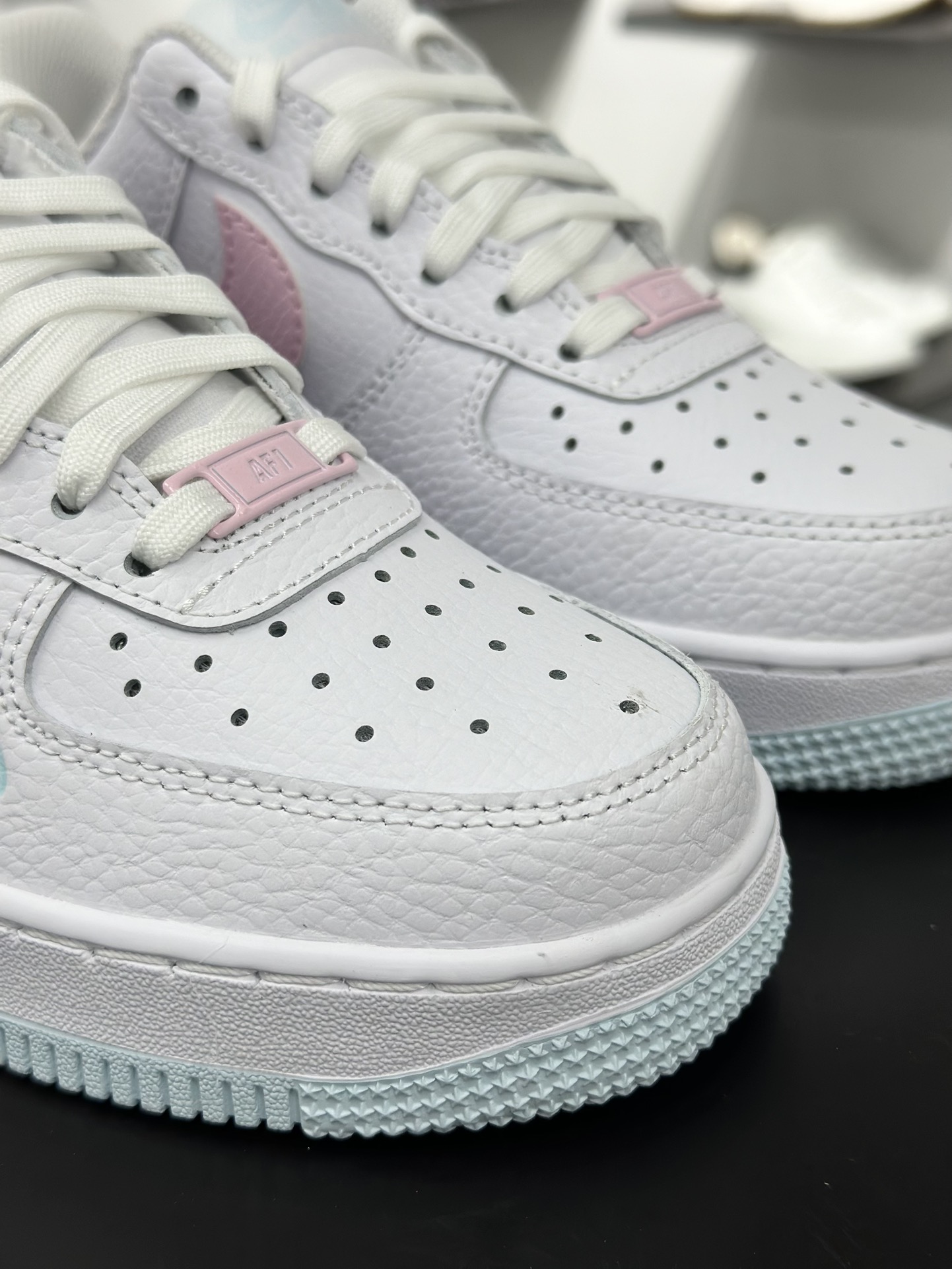 180 耐克Nike Air Force 1’07 Low”White/Pink”空军一号经典低帮板鞋“皮革白粉薄荷蓝” IH0640-161