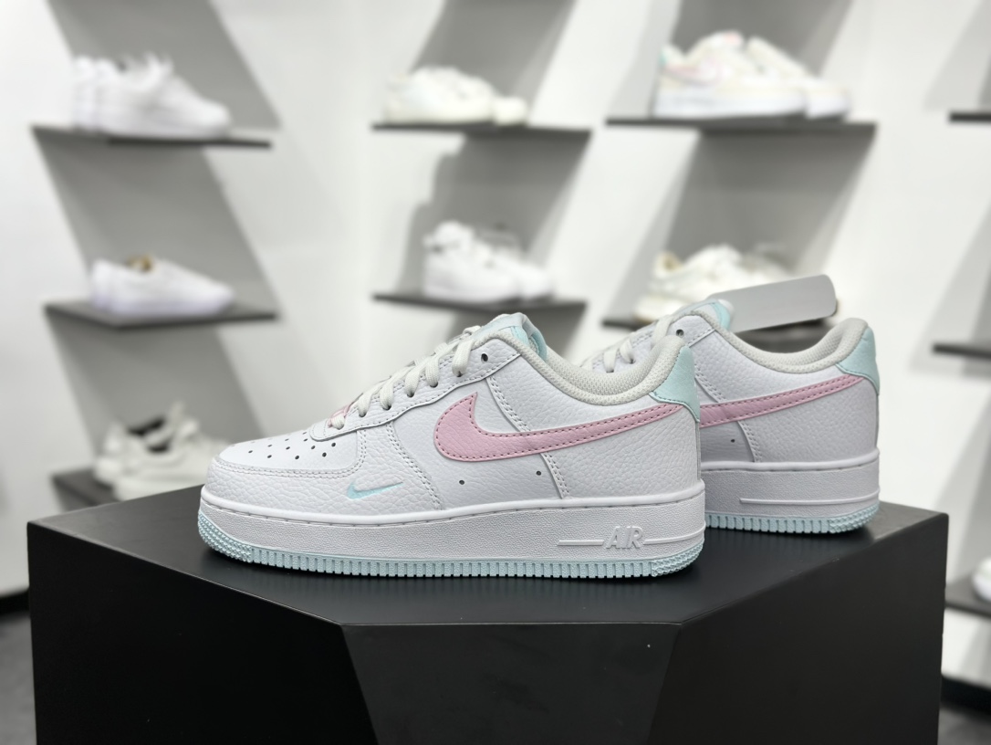 180 耐克Nike Air Force 1’07 Low”White/Pink”空军一号经典低帮板鞋“皮革白粉薄荷蓝” IH0640-161