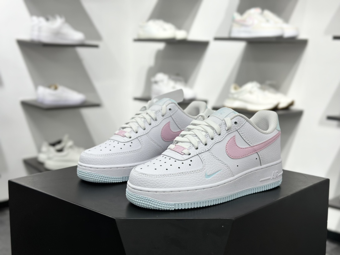 180 耐克Nike Air Force 1’07 Low”White/Pink”空军一号经典低帮板鞋“皮革白粉薄荷蓝” IH0640-161