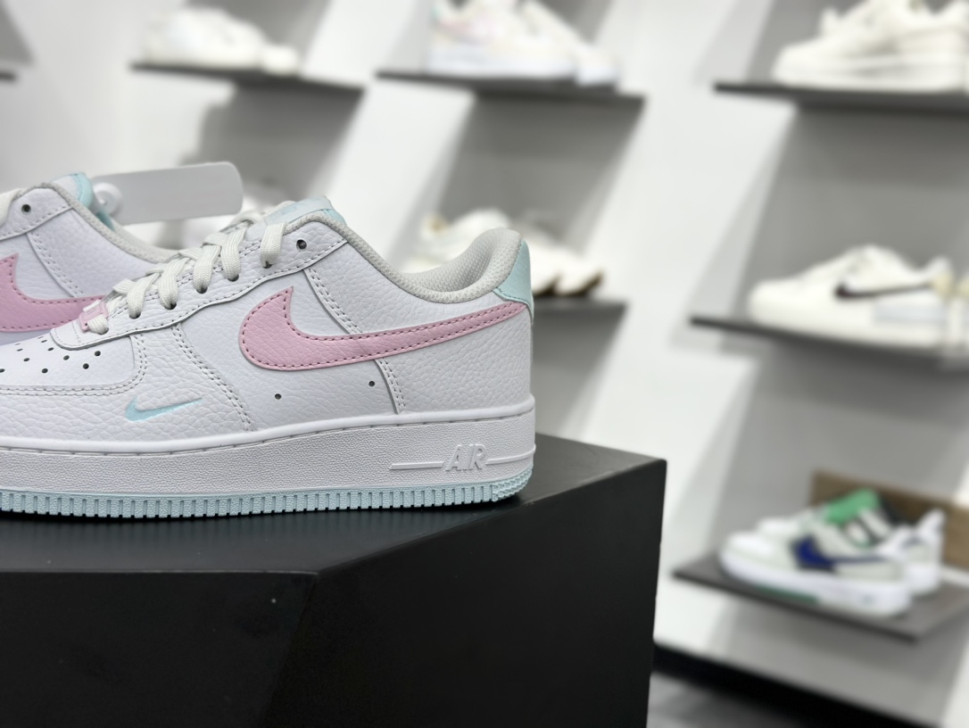 180 耐克Nike Air Force 1’07 Low”White/Pink”空军一号经典低帮板鞋“皮革白粉薄荷蓝” IH0640-161