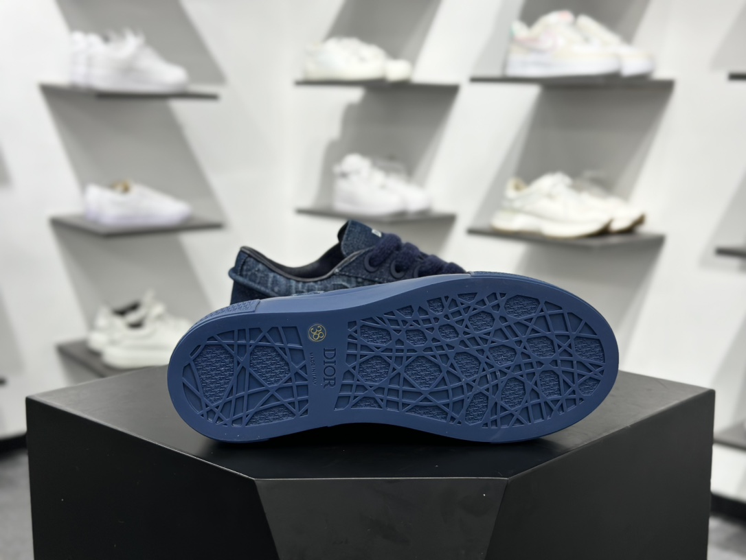400 迪奥/ Dior B33 Low Top Sneakers”Oblique”B33系列低帮板鞋“牛仔深蓝CD重影” 3SN303ZDN-H565
