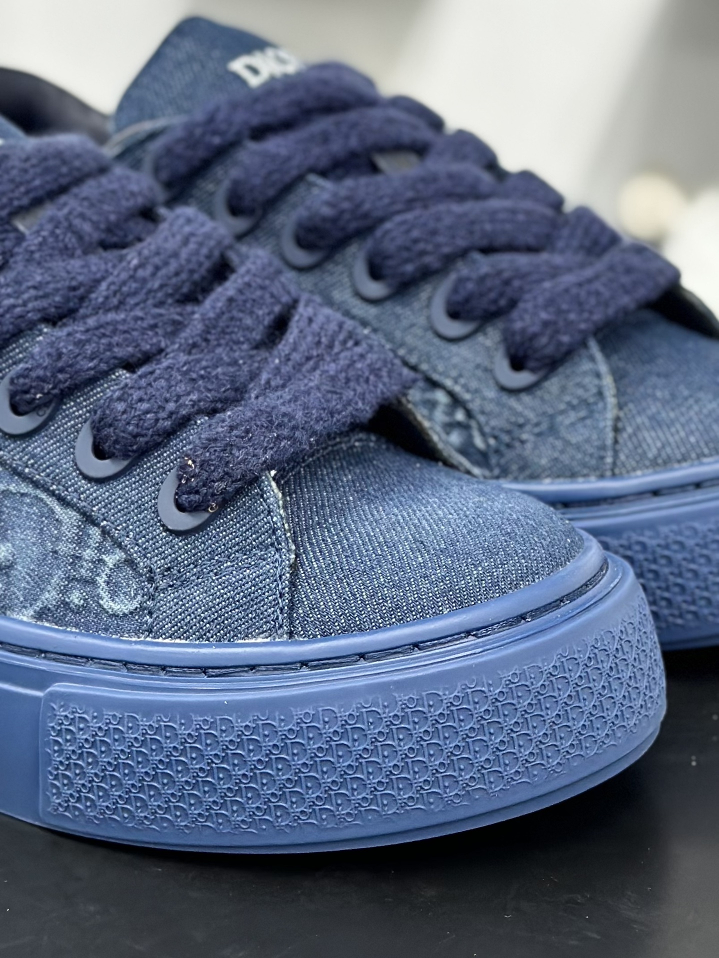 400 迪奥/ Dior B33 Low Top Sneakers”Oblique”B33系列低帮板鞋“牛仔深蓝CD重影” 3SN303ZDN-H565