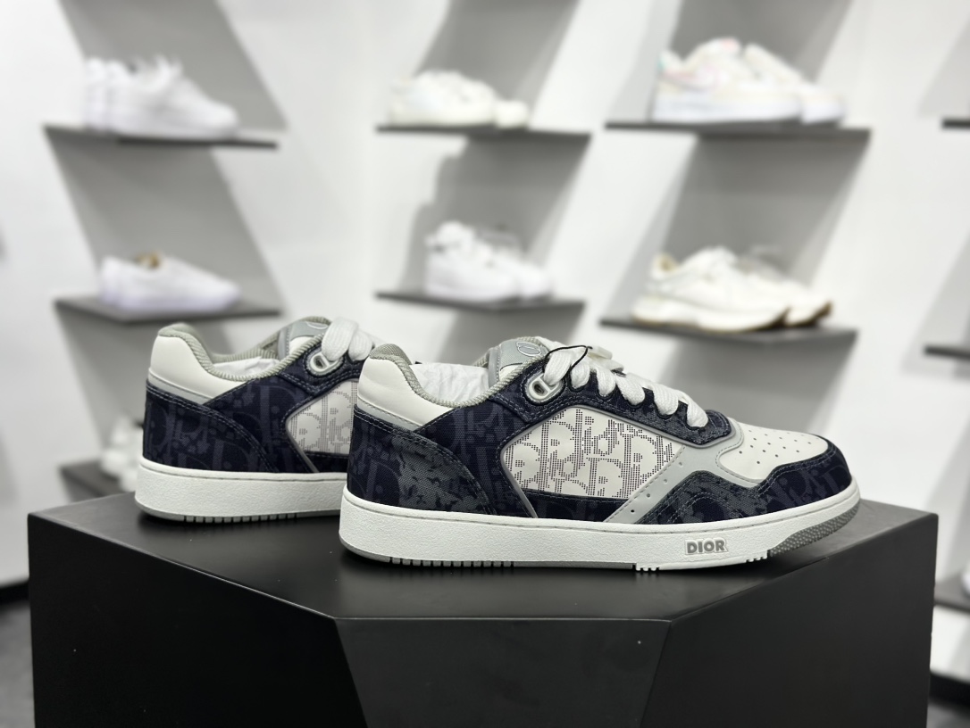 400 迪奥/Dior B27 Oblique Galaxy Low Top Sneakers B27系列低帮板鞋“牛仔深蓝白CD重影涂鸦” 3SN272ZWZ_H580