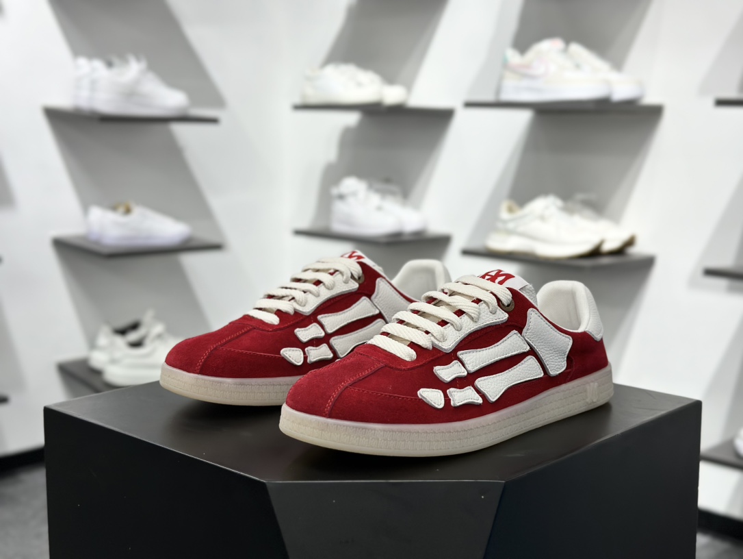 400 埃米尔/AMIRI x MMY/Maison MIHARA YASUHIRO Original Alabaster Low ”Bones”AllStar头盖版百搭帆布板鞋“联名帆布米白黑脚骨” AMFOSR1102-210