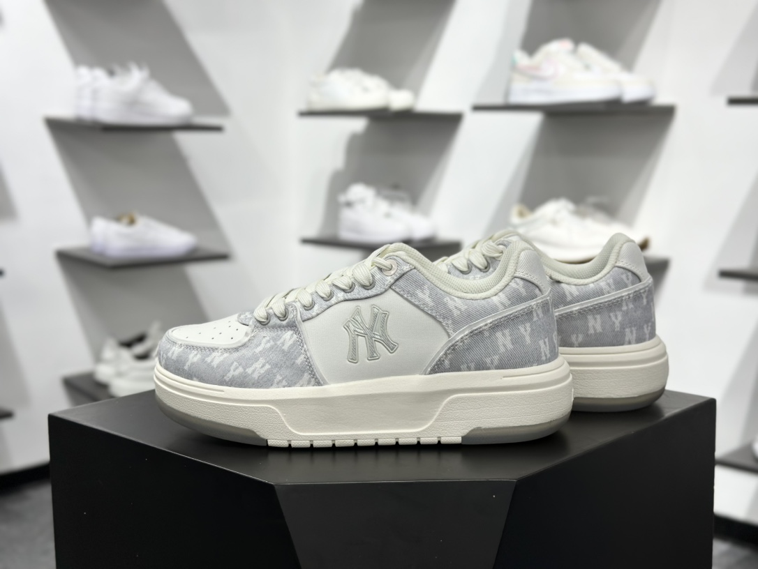 180 MLB Chunky Liner 学长鞋 增高厚底板鞋 灰色  3ASXS015N（GP002）