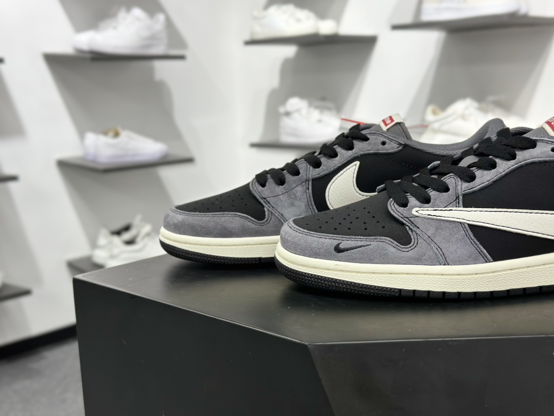 280 Travis Scott x Nike Air Jordan 1 Low x Supreme Air Jordan 1 Low 反转黑灰小钩倒钩 XD1568-101