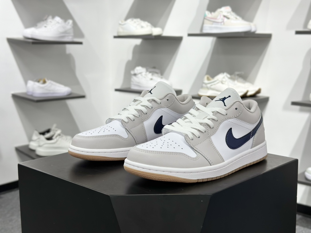 220 原装裸鞋级 市面最高工艺产物 Air Jordan 1 Low灰蓝 纯原系列 553558-146