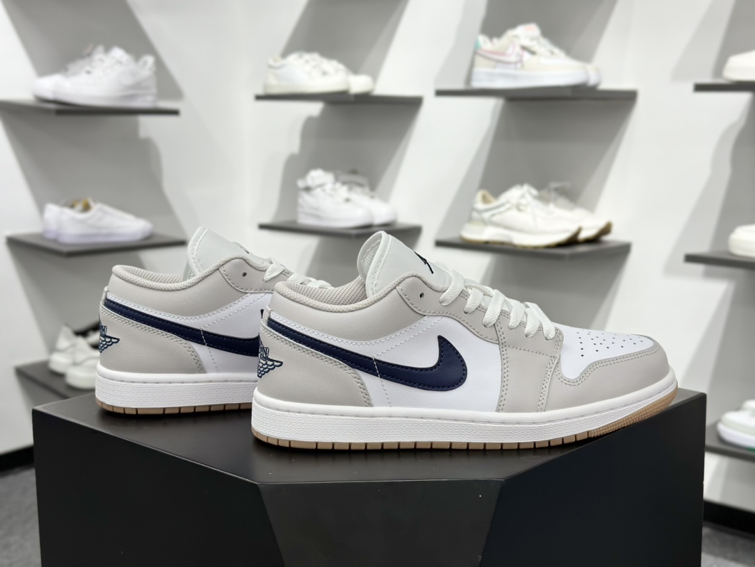 220 原装裸鞋级 市面最高工艺产物 Air Jordan 1 Low灰蓝 纯原系列 553558-146
