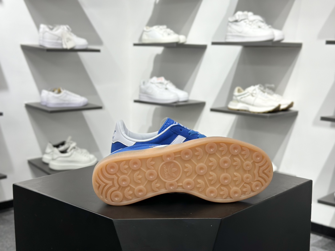 adidas Originals Gazelle INdoor 蓝白 三叶草休闲防滑耐磨低帮板鞋 JI2061