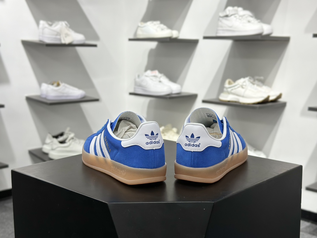 adidas Originals Gazelle INdoor 蓝白 三叶草休闲防滑耐磨低帮板鞋 JI2061