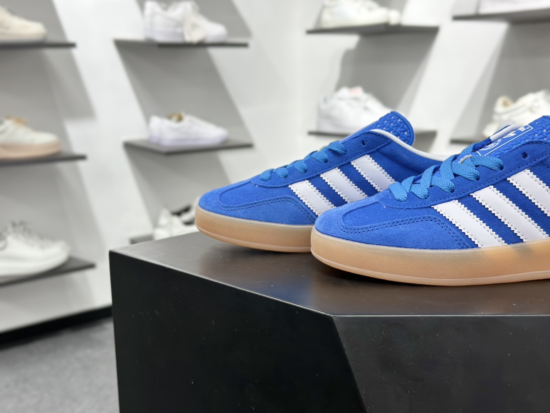 adidas Originals Gazelle INdoor 蓝白 三叶草休闲防滑耐磨低帮板鞋 JI2061