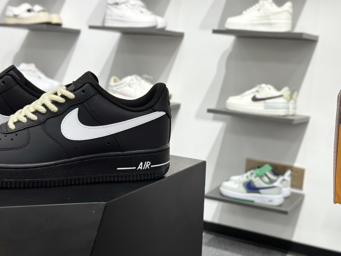 Nike Air Force 1'07 Low 黑白麻绳 空军一号低帮休闲板鞋 ZH0316-073