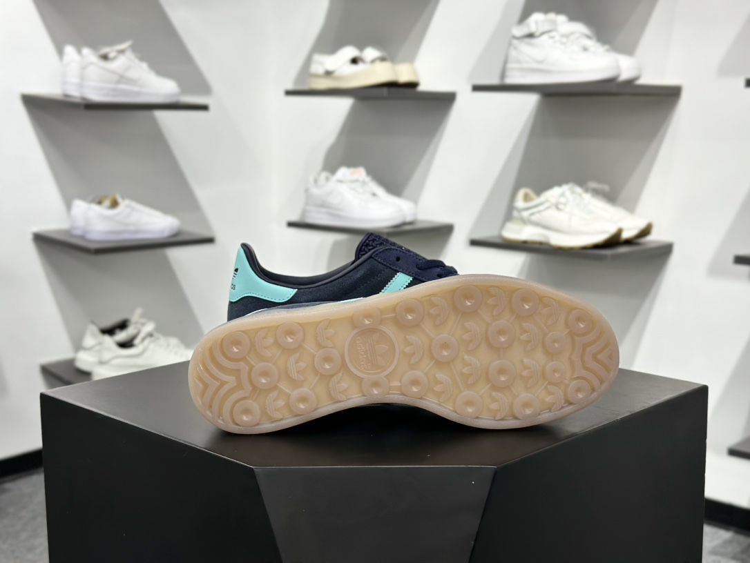 160 adidas Originals Gazelle INdoor 蓝绿 三叶草休闲防滑耐磨低帮板鞋 JI2587