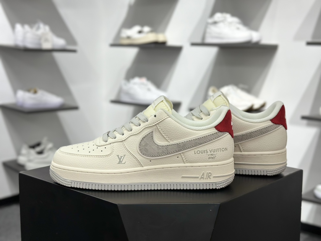 Nike Air Force 1 Low 07 x Louis Vuitton 白灰红 XX3168-135