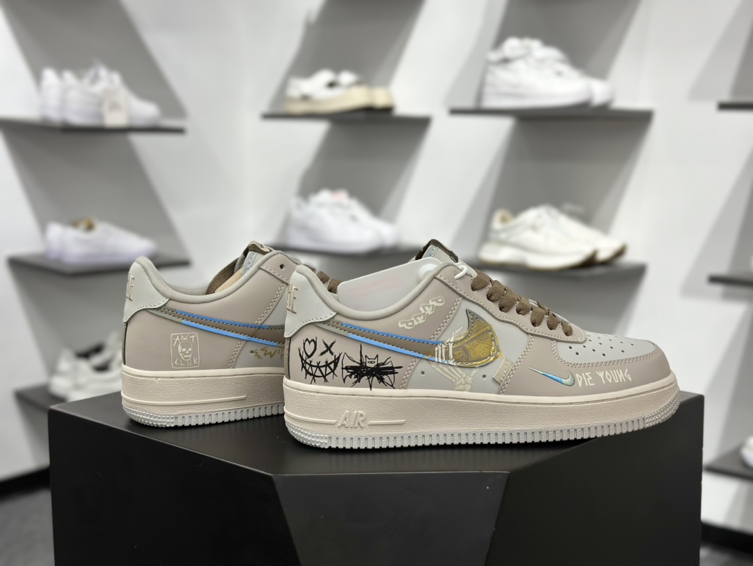 Nike Air Force 1 Low 07 白灰蓝小钩 XL2321-111