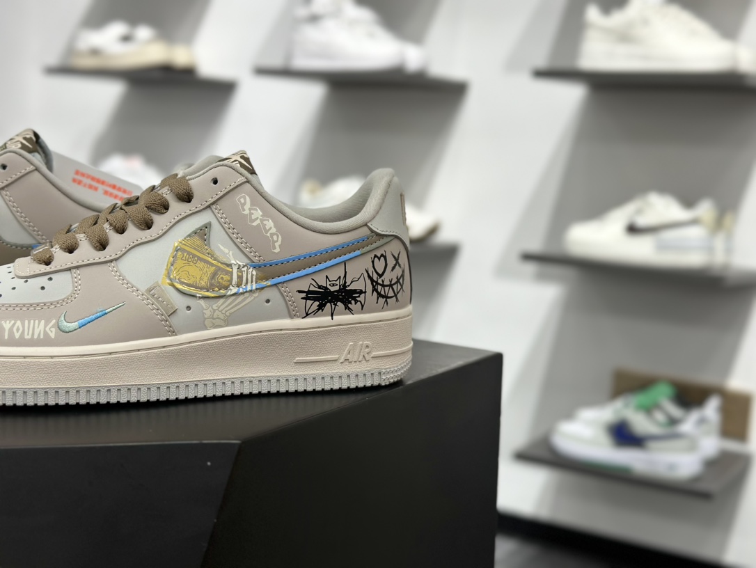 Nike Air Force 1 Low 07 白灰蓝小钩 XL2321-111